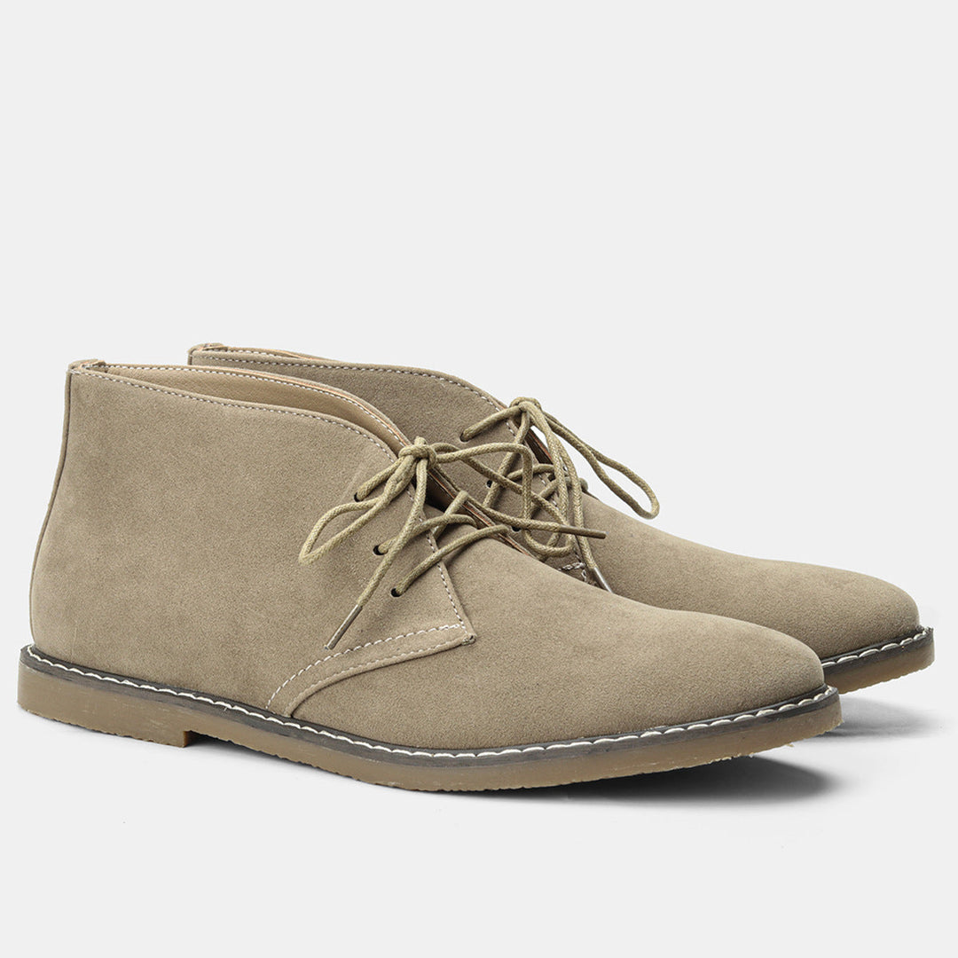Classic Vintage Men's Shoes - Tobias-Suede Khaki-5-State of Style