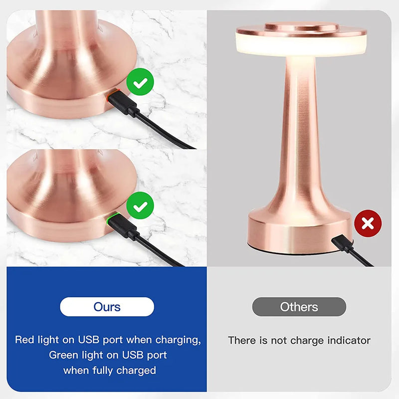 Classic Wireless Portable LED Table Lamp - LumiCrest-Silver-State of Style