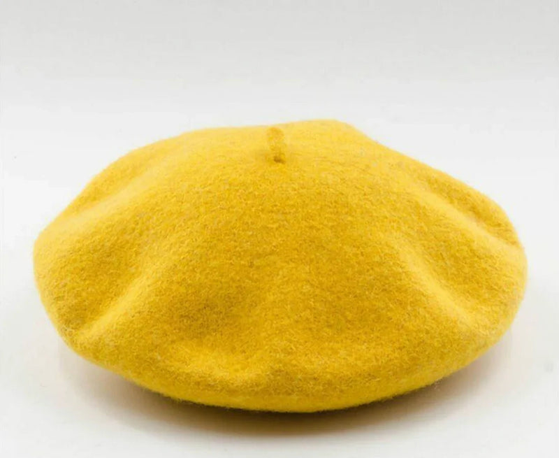 Classic Wool Beret - Marlene-Yellow-State of Style