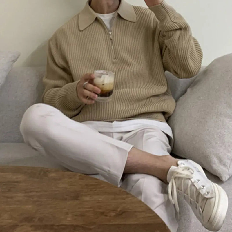 Classic Zipped Men's Sweater - Wellington-Black-XS-State of Style