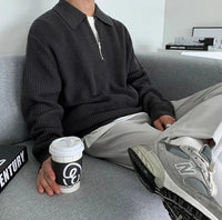 Classic Zipped Men's Sweater - Wellington-Black-XS-State of Style