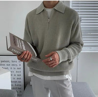 Classic Zipped Men's Sweater - Wellington-Grey-XS-State of Style