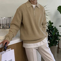 Classic Zipped Men's Sweater - Wellington-Khaki-XS-State of Style