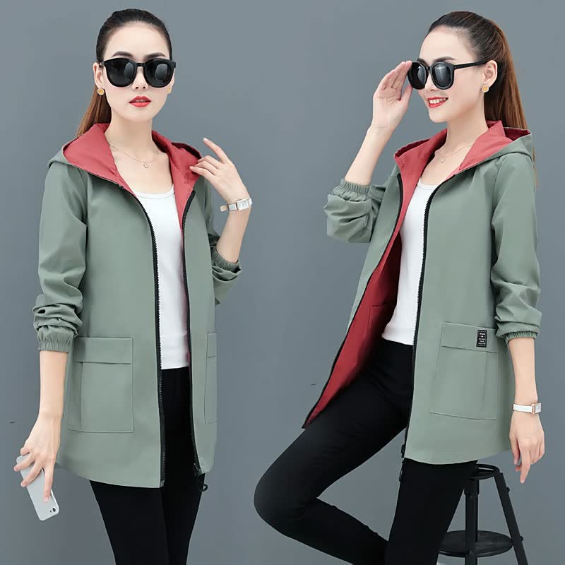 ClassyBlazer | Stylish Blazer for Women-Green/Red (Red Print-Double-Sided)-M-State of Style
