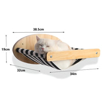 Climbing Wall Shelf for Cats with Scratching Post - ClimbPaws-Striped Cat Hammock-State of Style