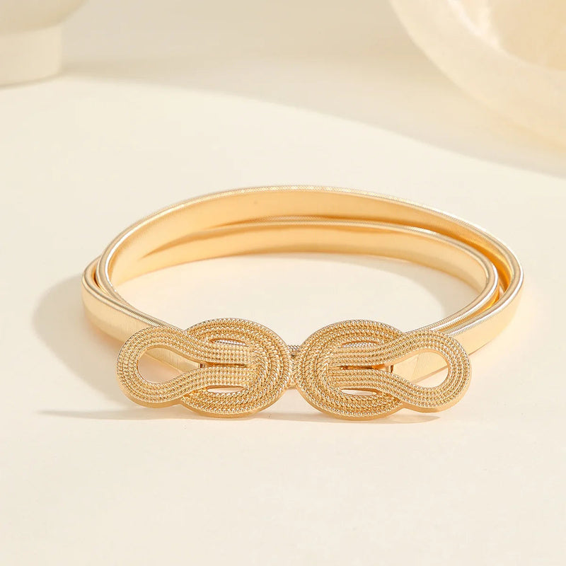 Cloud Double Buckle Fashion Belt-Chelsea Gold-State of Style