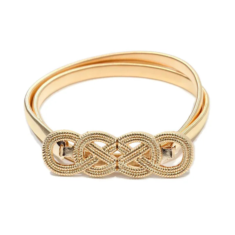 Cloud Double Buckle Fashion Belt-Tiffany Gold-State of Style