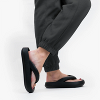 Cloud Soft Unisex Comfort Flip Flops – Leona-Black-3.5-4.5-State of Style