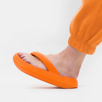 Cloud Soft Unisex Comfort Flip Flops – Leona-Orange-3.5-4.5-State of Style
