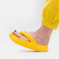 Cloud Soft Unisex Comfort Flip Flops – Leona-Yellow-3.5-4.5-State of Style