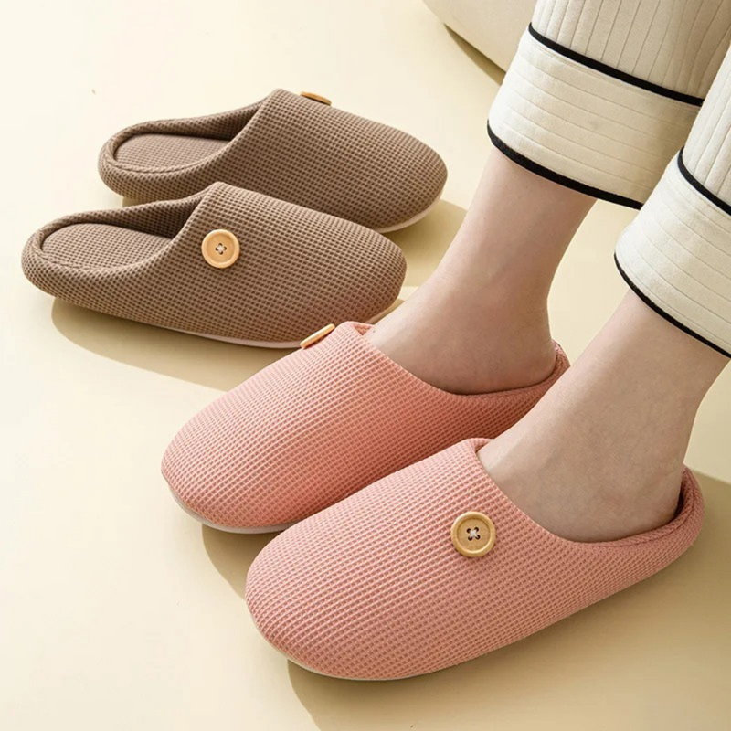 CloudStep Memory Foam Comfort Slippers-AU 4-5-Khaki-State of Style