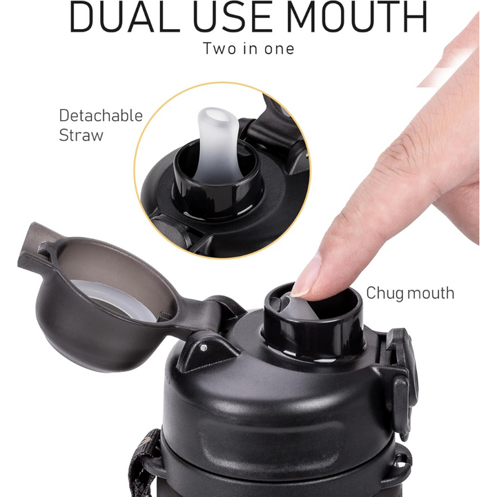 Collapsible 600 ml Silicone Water Bottle - Leakproof & BPA-free-Black-State of Style