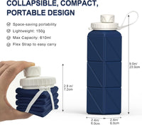 Collapsible Silicone Bottle – 610ml, Leak-proof & Portable-Black-State of Style