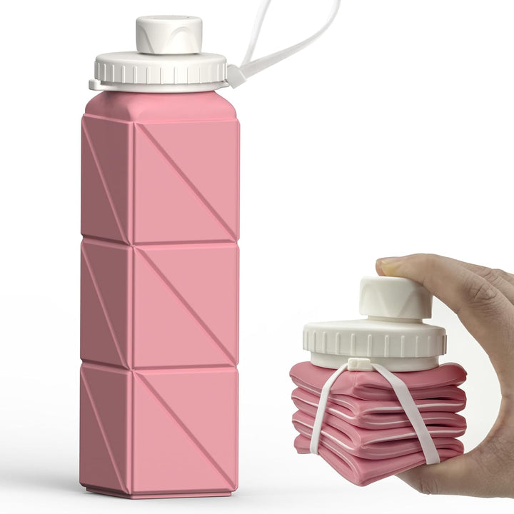 Collapsible Silicone Bottle – 610ml, Leak-proof & Portable-Pink-State of Style
