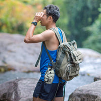 Collapsible Travel Water Bottle - 575 ML Reusable Silicone-Army Green Camouflage-State of Style