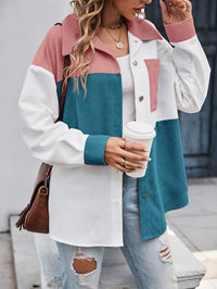 Colorful Button-Up Blouse - Lina-Green/Pink-S-State of Style