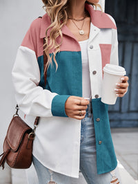 Colorful Button-Up Blouse - Lina-Green/Pink-S-State of Style