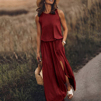 Colorful Stylish Summer Dress - Sophie Richter-Burgundy-S-50% OFF!-State of Style