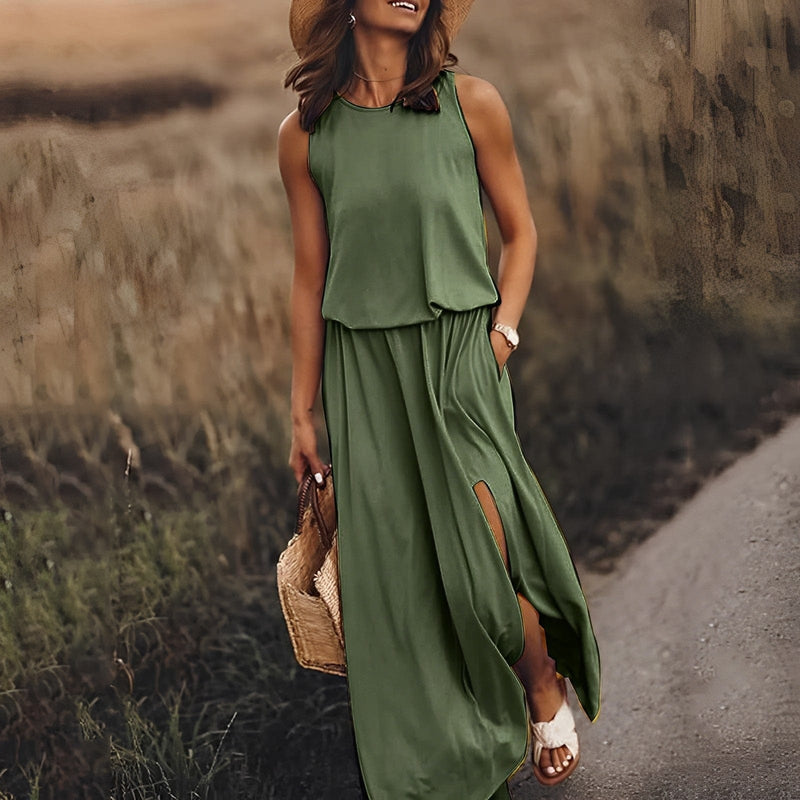 Colorful Stylish Summer Dress - Sophie Richter-Dark Green-S-50% OFF!-State of Style