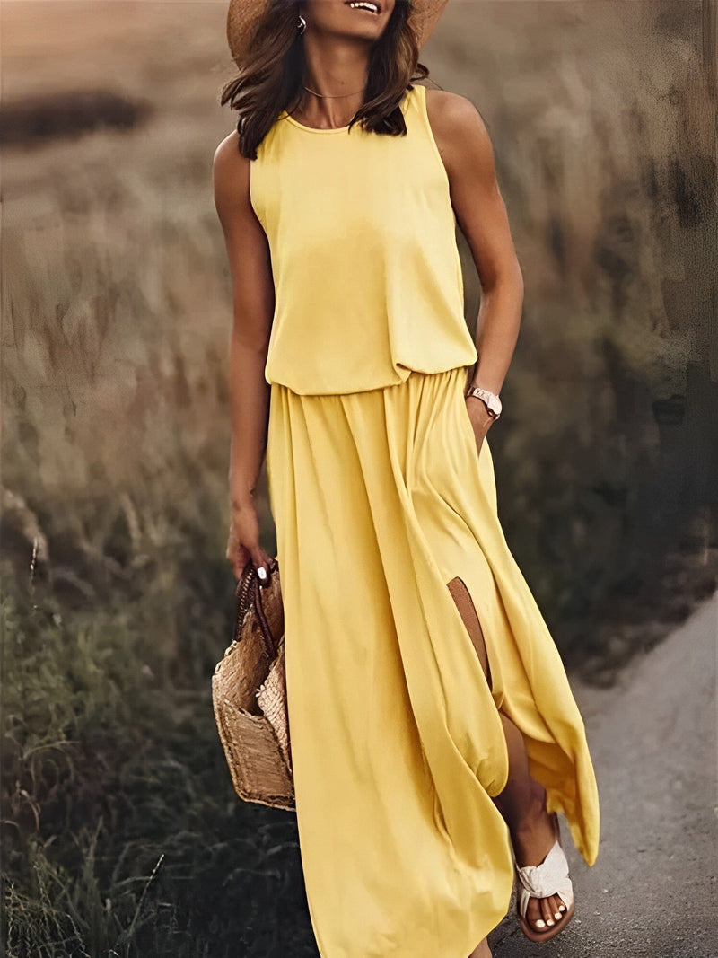 Colorful Stylish Summer Dress - Sophie Richter-Yellow-S-50% OFF!-State of Style