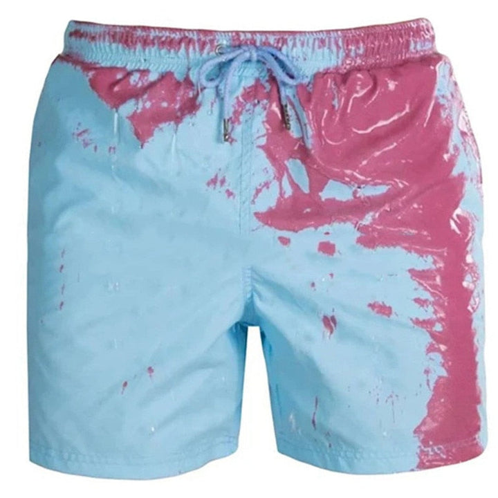 Colour-changing men's swimming shorts with thermal effect – Summer highlight 2025-Blue-S-State of Style