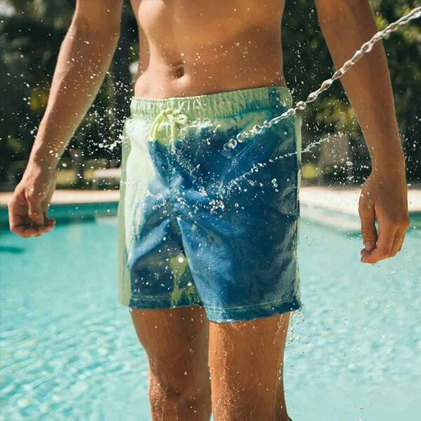 Colour-changing men's swimming shorts with thermal effect – Summer highlight 2025-Green-M-State of Style