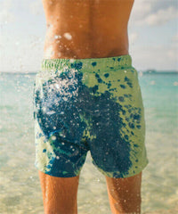 Colour-changing men's swimming shorts with thermal effect – Summer highlight 2025-Green-S-State of Style