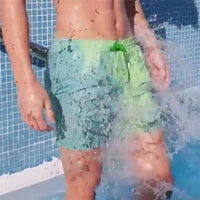 Colour-changing men's swimming shorts with thermal effect – Summer highlight 2025-Green-S-State of Style