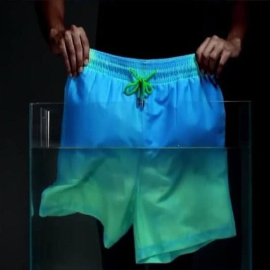 Colour-changing men's swimming shorts with thermal effect – Summer highlight 2025-Green-S-State of Style