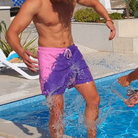 Colour-changing men's swimming shorts with thermal effect – Summer highlight 2025-Green-S-State of Style