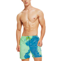 Colour-changing men's swimming shorts with thermal effect – Summer highlight 2025-Green-S-State of Style