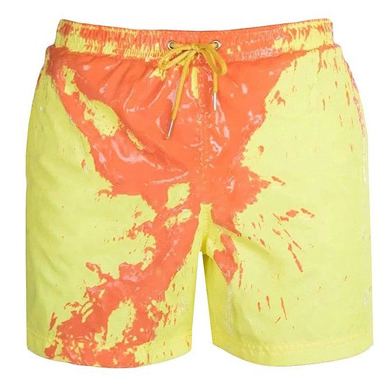 Colour-changing men's swimming shorts with thermal effect – Summer highlight 2025-Yellow-S-State of Style