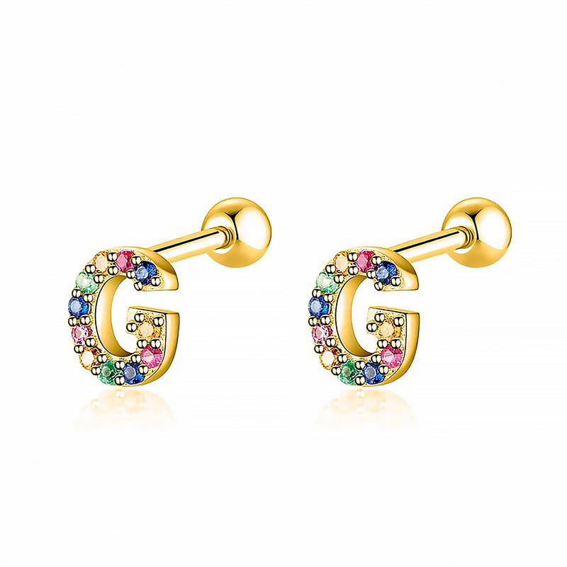 Coloured Letter Earrings - Letria-G-Gold-State of Style