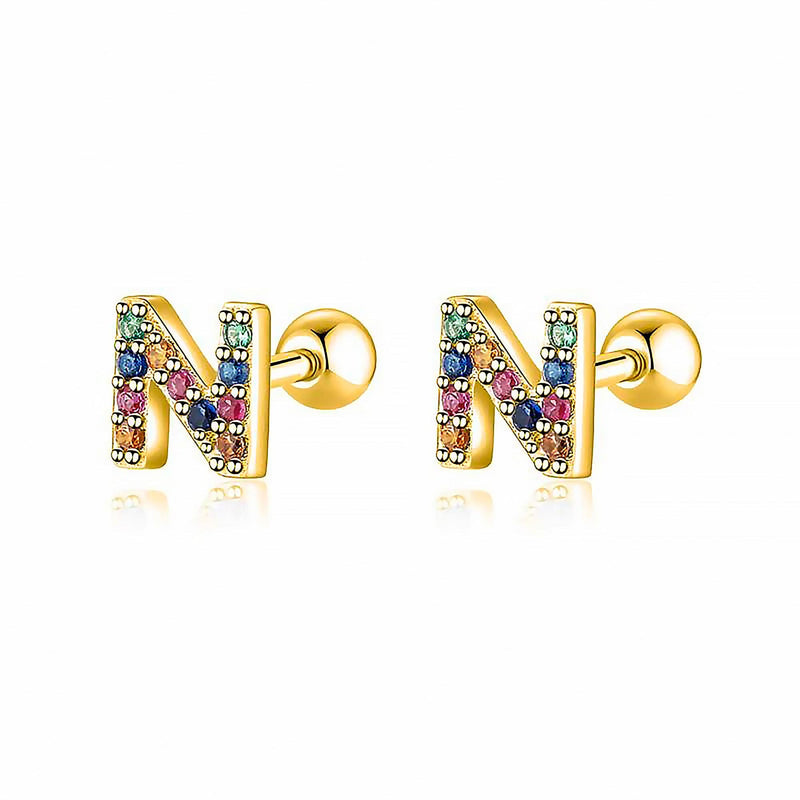 Coloured Letter Earrings - Letria-N-Gold-State of Style