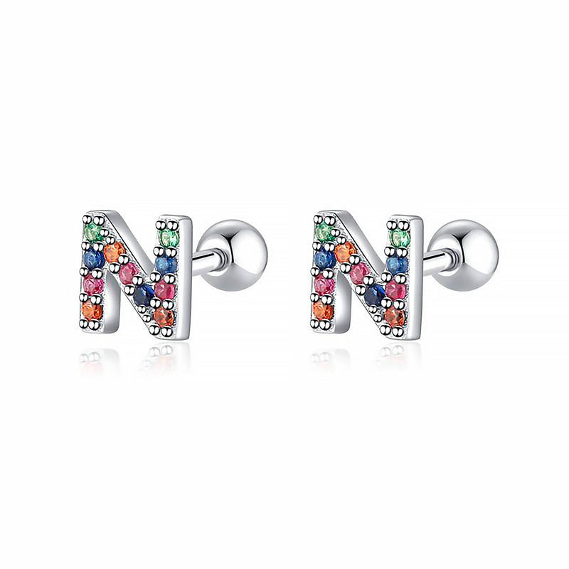 Coloured Letter Earrings - Letria-N-Silver-State of Style