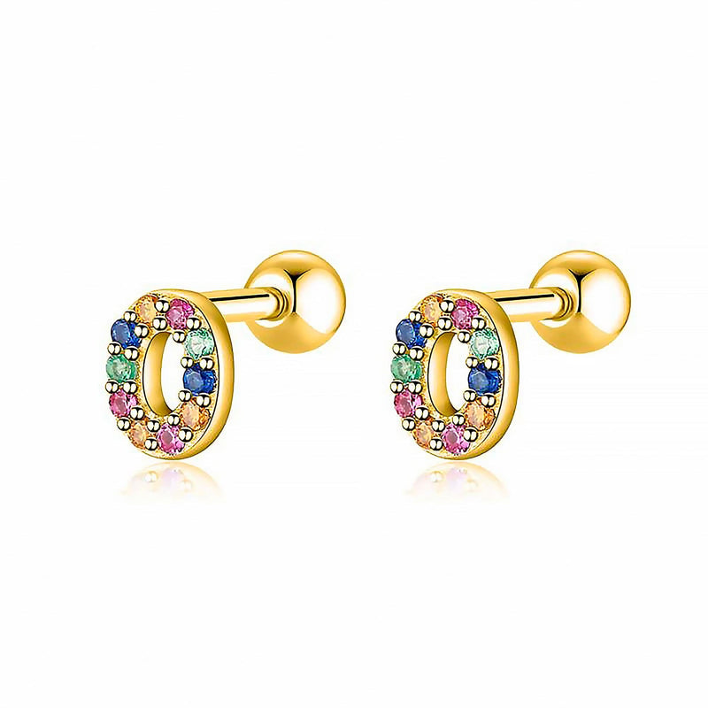 Coloured Letter Earrings - Letria-O-Gold-State of Style