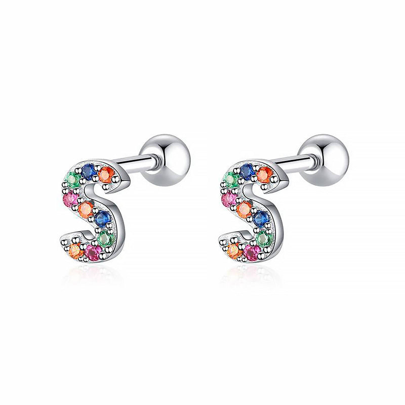 Coloured Letter Earrings - Letria-S-Silver-State of Style