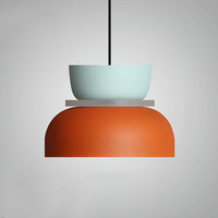Colourful and Trendy Macaron LED Pendant Light - VividGlow-Big Cyan Orange-State of Style
