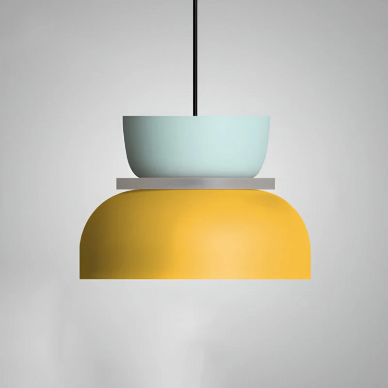Colourful and Trendy Macaron LED Pendant Light - VividGlow-Large Cyan Yellow-State of Style