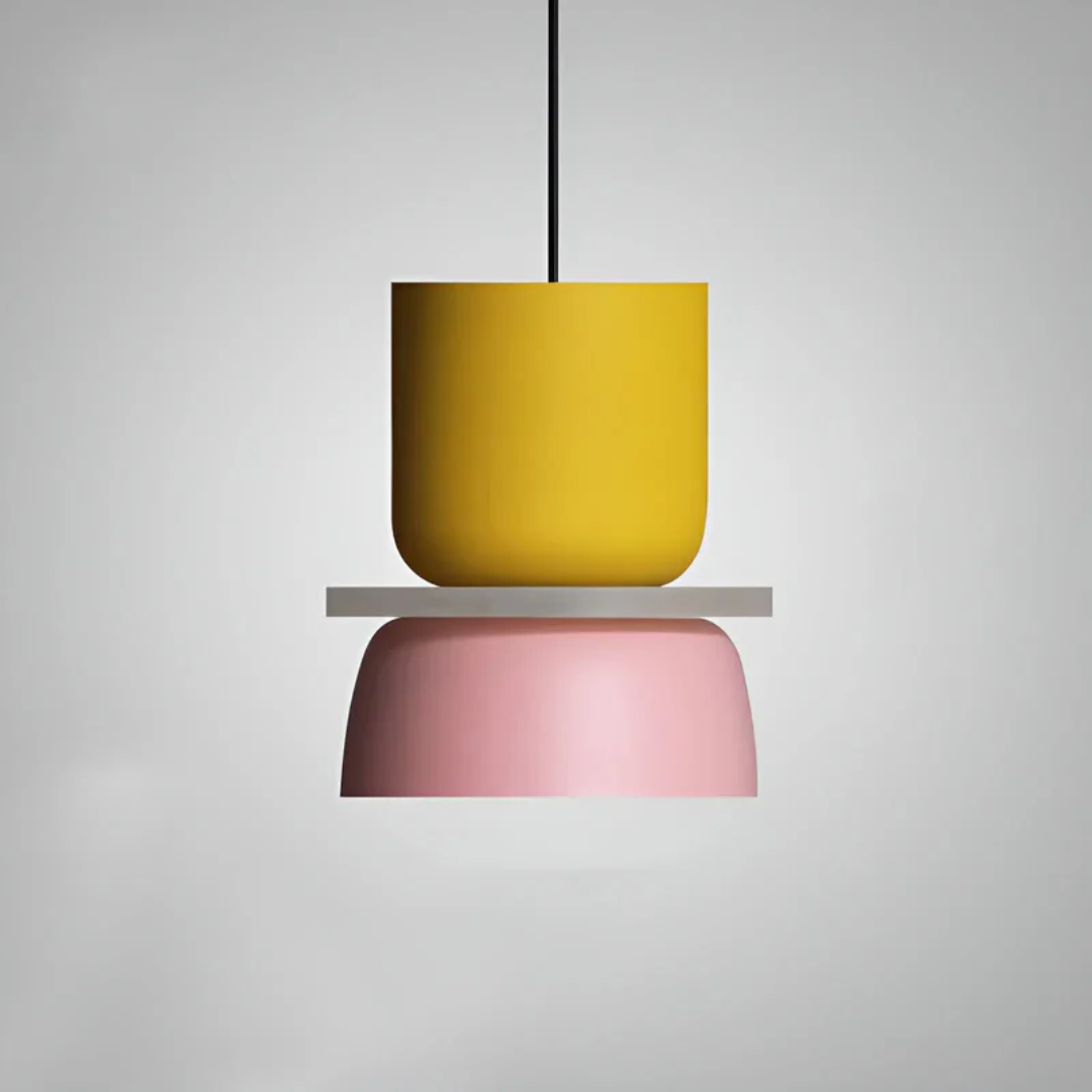 Colourful and Trendy Macaron LED Pendant Light - VividGlow-Yellow-Pink-State of Style