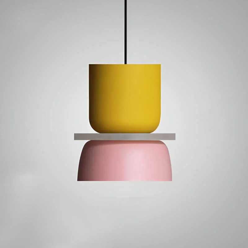 Colourful and Trendy Macaron LED Pendant Light - VividGlow-Yellow-Pink-State of Style