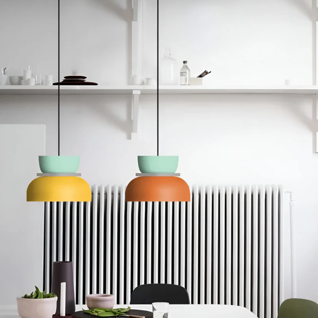 Colourful and Trendy Macaron LED Pendant Light - VividGlow-Yellow-Pink-State of Style