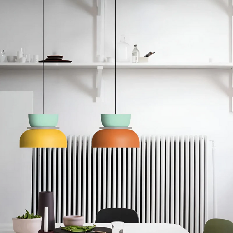 Colourful and Trendy Macaron LED Pendant Light - VividGlow-Yellow-Pink-State of Style