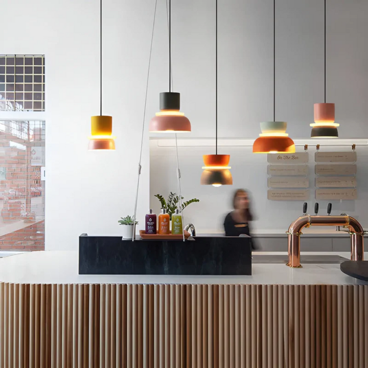 Colourful and Trendy Macaron LED Pendant Light - VividGlow-Yellow-Pink-State of Style