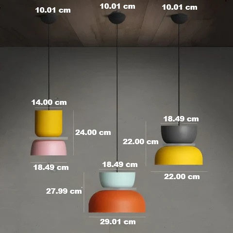 Colourful and Trendy Macaron LED Pendant Light - VividGlow-Yellow-Pink-State of Style