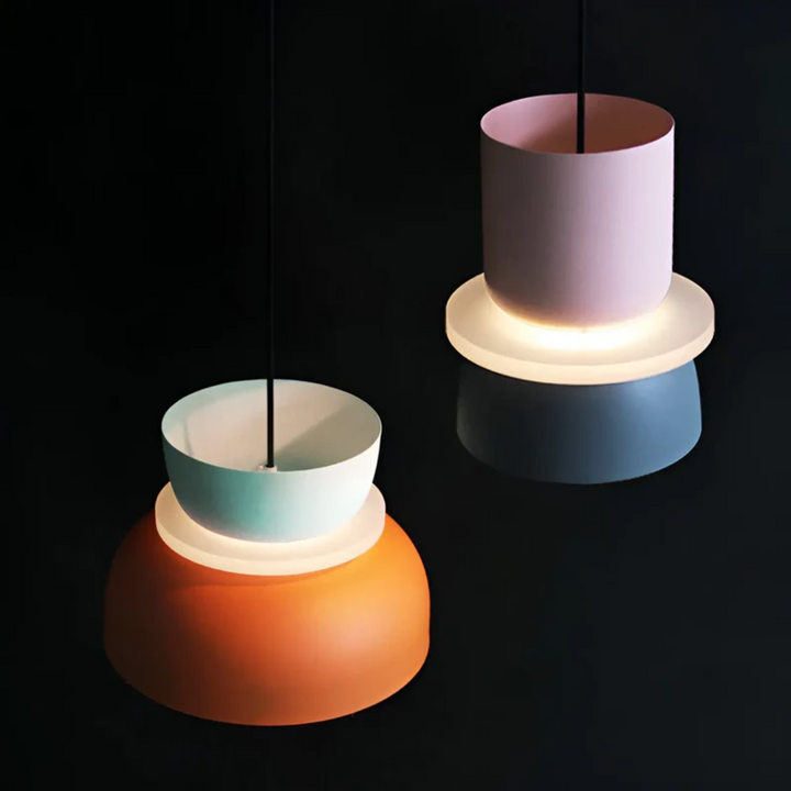 Colourful and Trendy Macaron LED Pendant Light - VividGlow-Yellow-Pink-State of Style