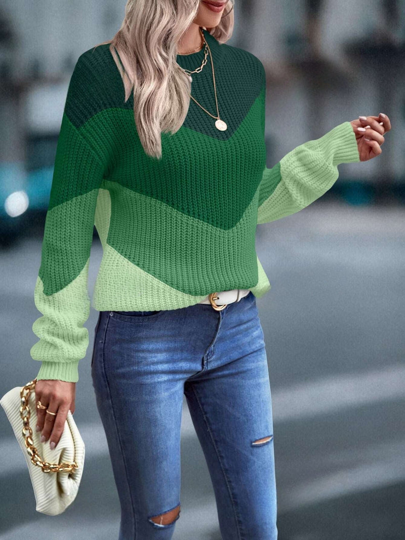 Colourful Crew Neck Sweater - Emmeline-S-State of Style