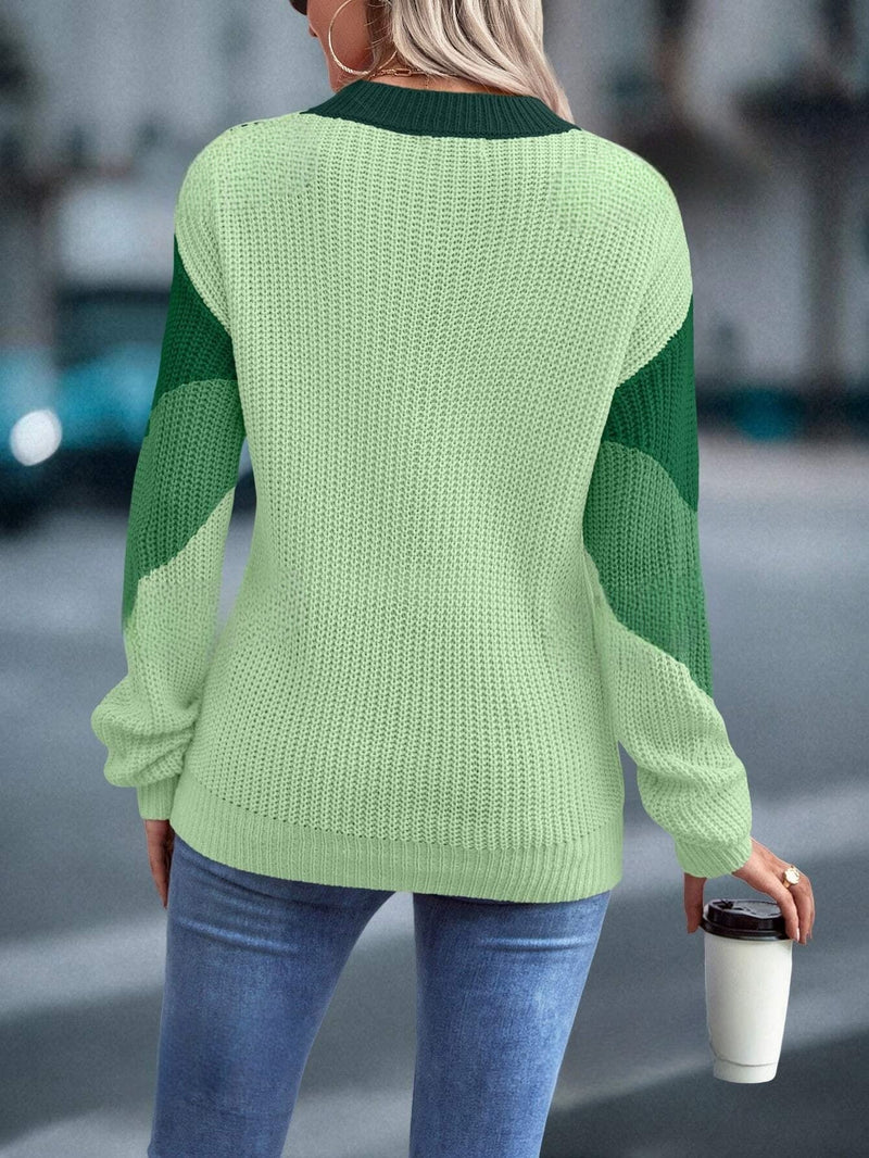 Colourful Crew Neck Sweater - Emmeline-S-State of Style