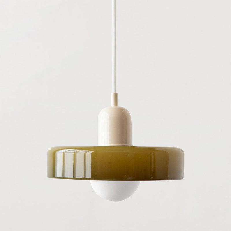 Colourful Pendant Lamp in Bauhaus Style - StiloGlas-Beige-Green-25 x 18 cm-State of Style
