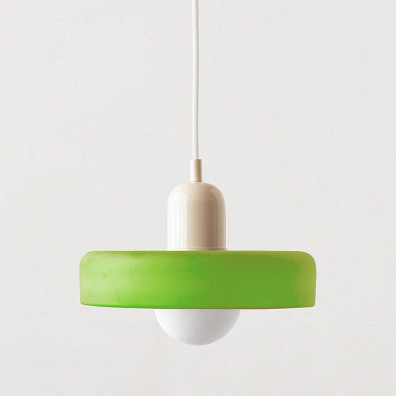 Colourful Pendant Lamp in Bauhaus Style - StiloGlas-Beige-Icy Green-25 x 18 cm-State of Style